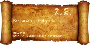 Koleszár Róbert névjegykártya