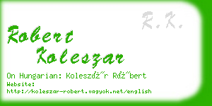 robert koleszar business card